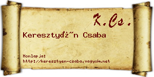 Keresztyén Csaba névjegykártya