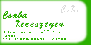 csaba keresztyen business card